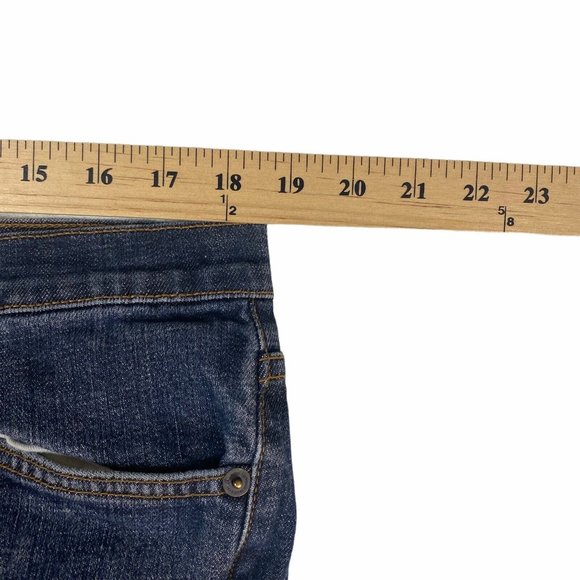 Active Denim Jeans 38x32 Button Fly Dark Wash Blue Faded Slim Straight Casual - Picture 8 of 11